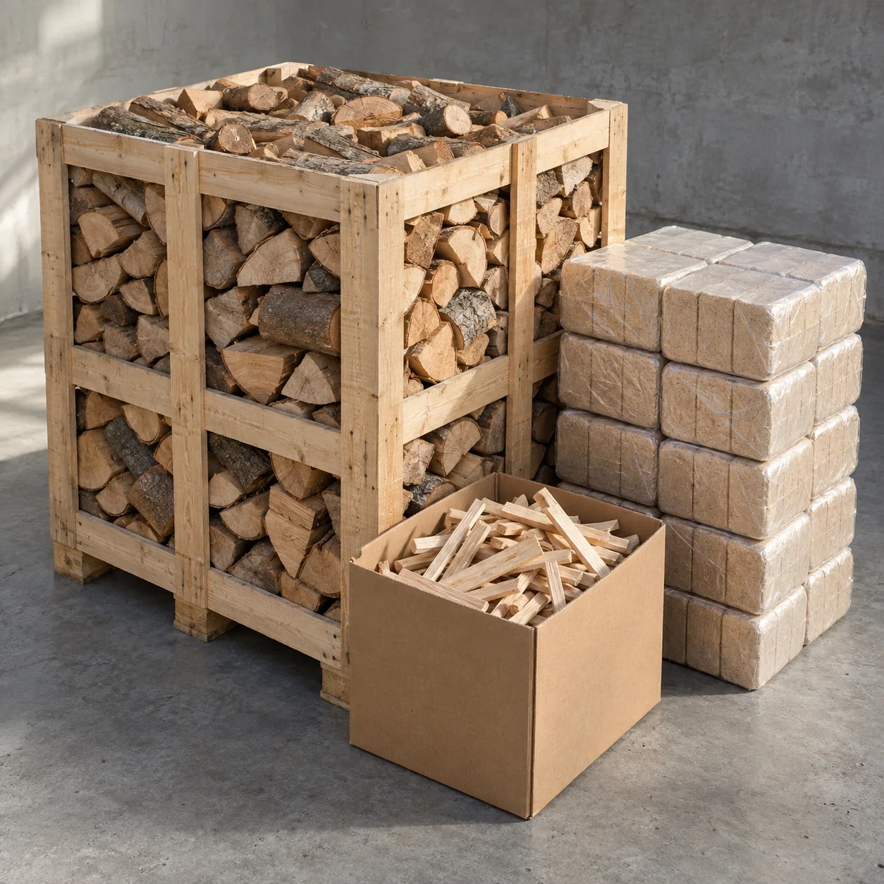 Holz & Briketts Paket — Das Gebinde